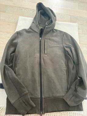 lululemon athletica Men's Olive Zip-Up Hooded Sweater